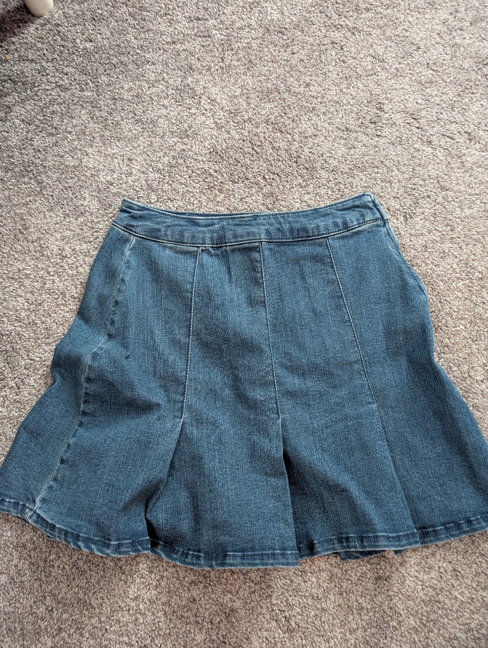 High Rise Denim Tennis Skirt
